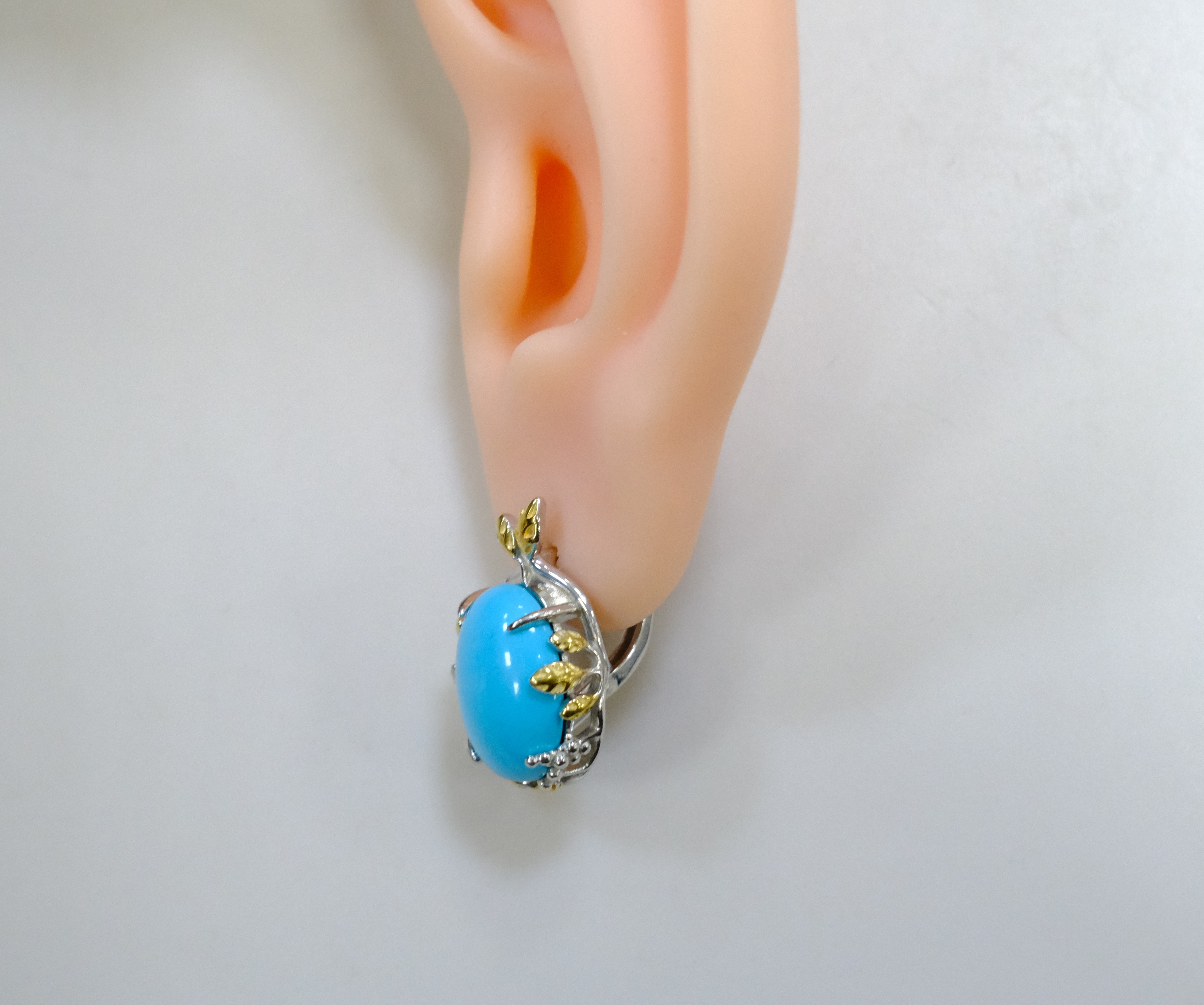 Серебряные серьги с бирюзой